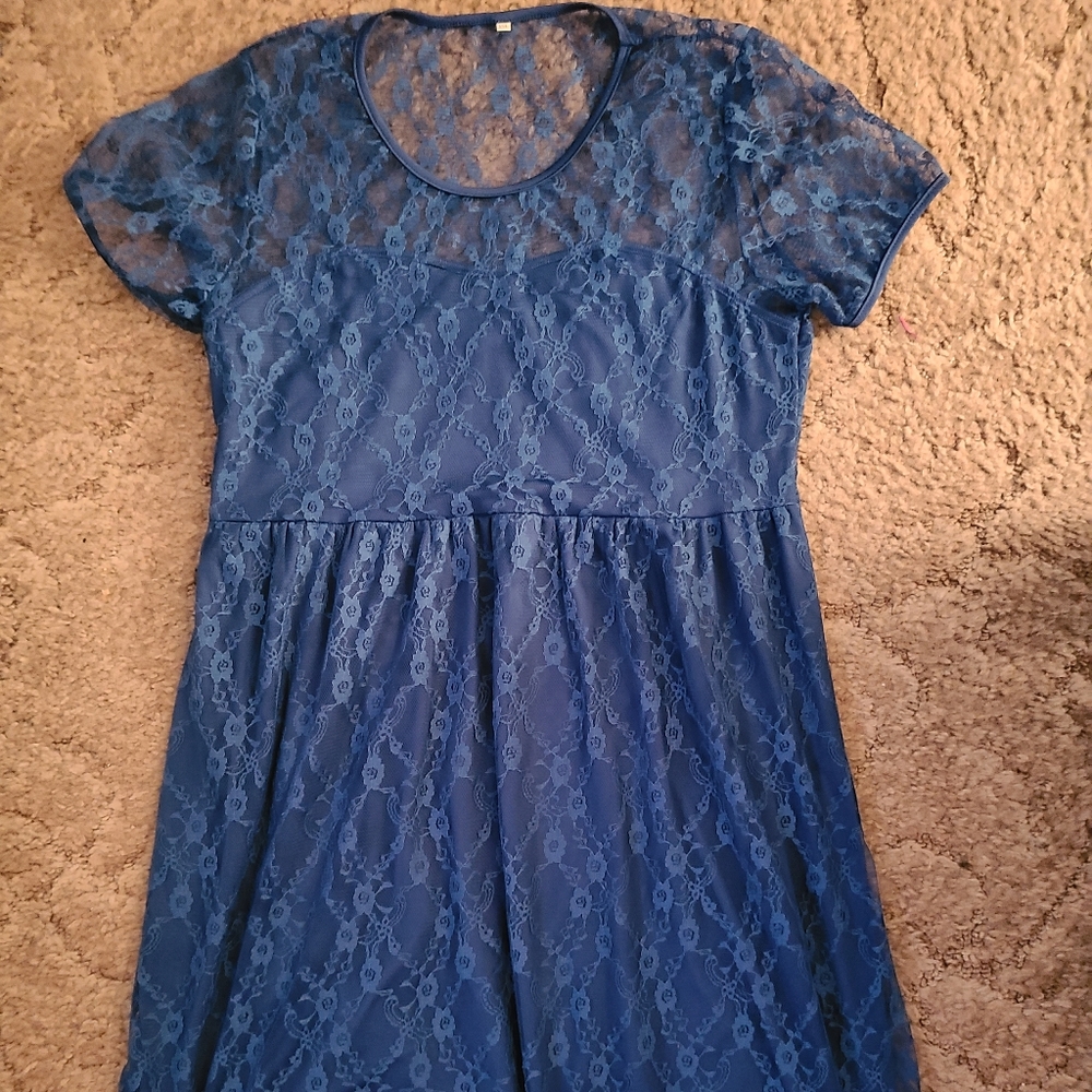 Blue lace dress